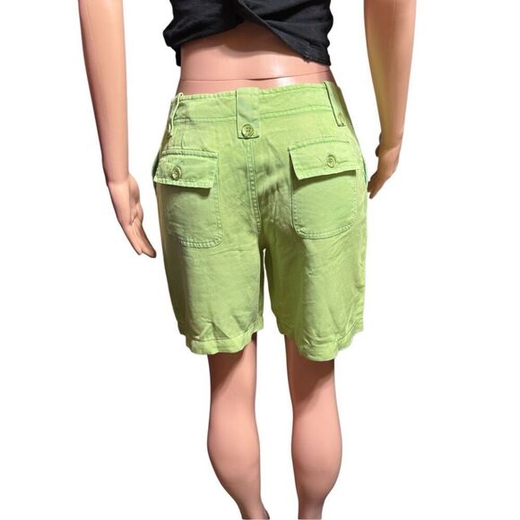 Pulp women's mid-rise green summer utility Tencel Shorts size 8/M - Picture 3 of 4